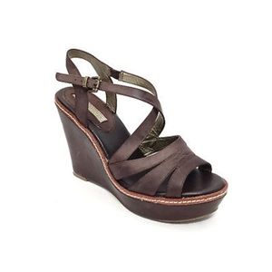 Banana Republic Brown Wedge Strappy Sandals